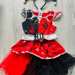 Harley Quinn Halloween Costume girls pretend outfit dress size medium 7/8